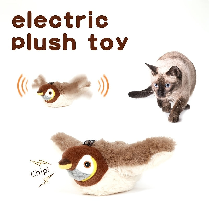 Interactive Electric Cat Toy with Bird Sounds and Movements for All Breeds
