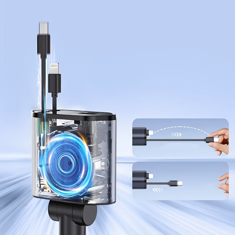 4-in-1 Retractable Car Charger with 66W PD QC3.0 and 2.6ft Cable