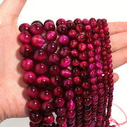 Natural Rose Red Tiger's Eye Beads for Jewelry Making 4-12mm
