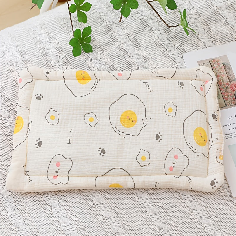 Almohadilla plana transpirable con puntos táctiles y funda de muselina absorbente para todas las estaciones