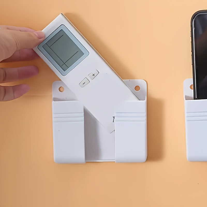 Wall-Mounted Phone Holder Set with Cable Management and Charging Shelf 3-Pack