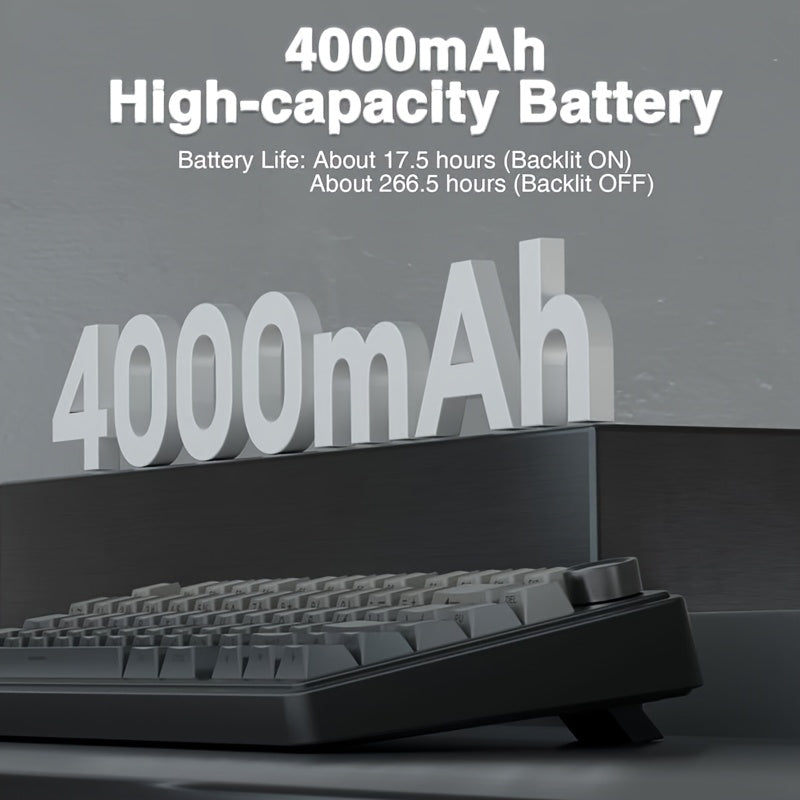 AULA Maxsus Mexanik Klaviatura LEOBOG Reaper Switch bilan, 75% o'lcham, issiq almashtiriladigan tugmalar, RGB orqa yoritish, Simsiz/2.4GHz/USB-C ulanish, ergonomik dizayn, qayta zaryadlanadigan litiy-polimer.