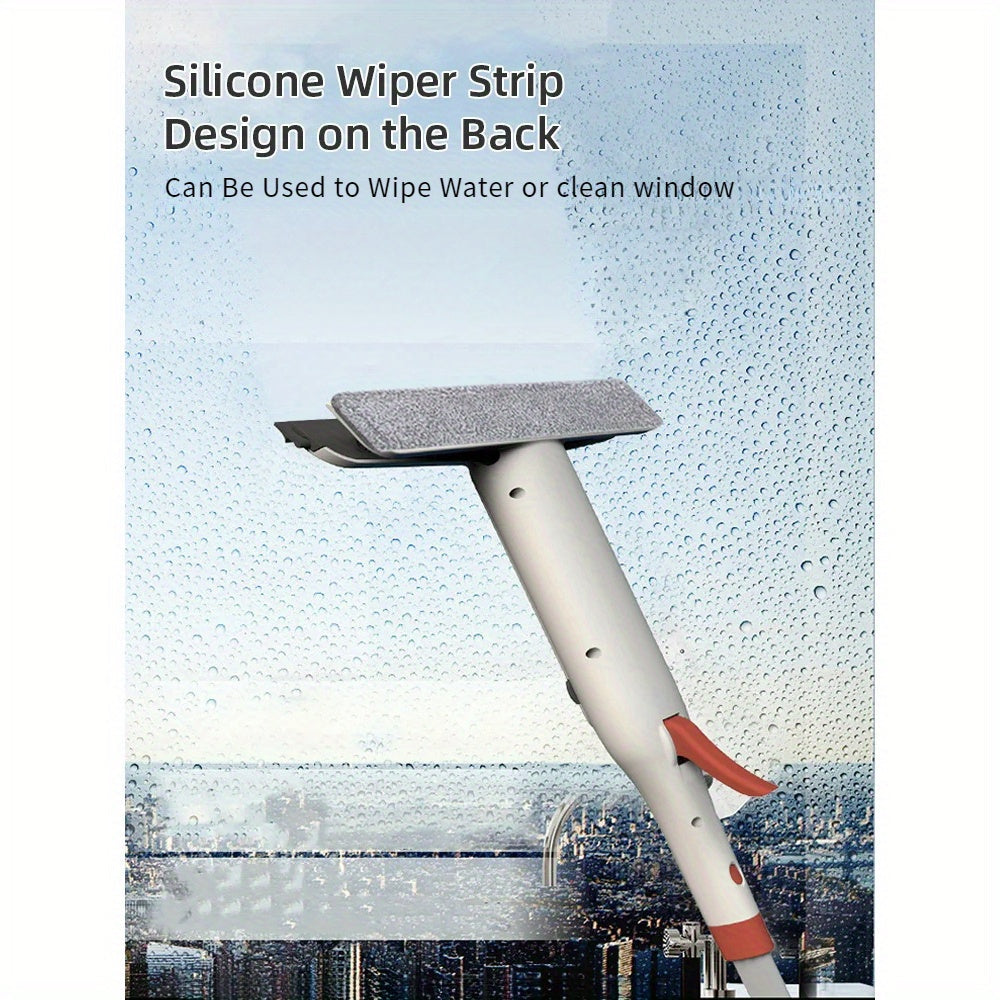 3-in-1 Glass Cleaning Kit with Squeegee and Metal Pole for Windows and Car Windshields