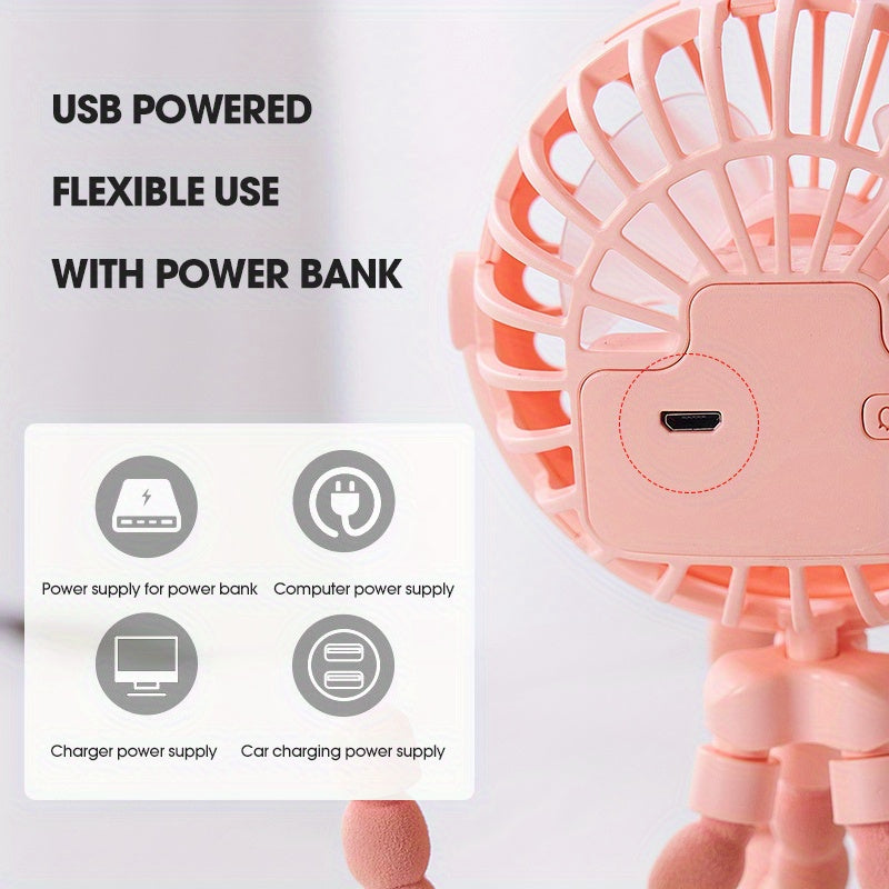 Ventilador de pulsera recargable USB con botón de encendido/apagado, diseño de ventilador de techo de plástico