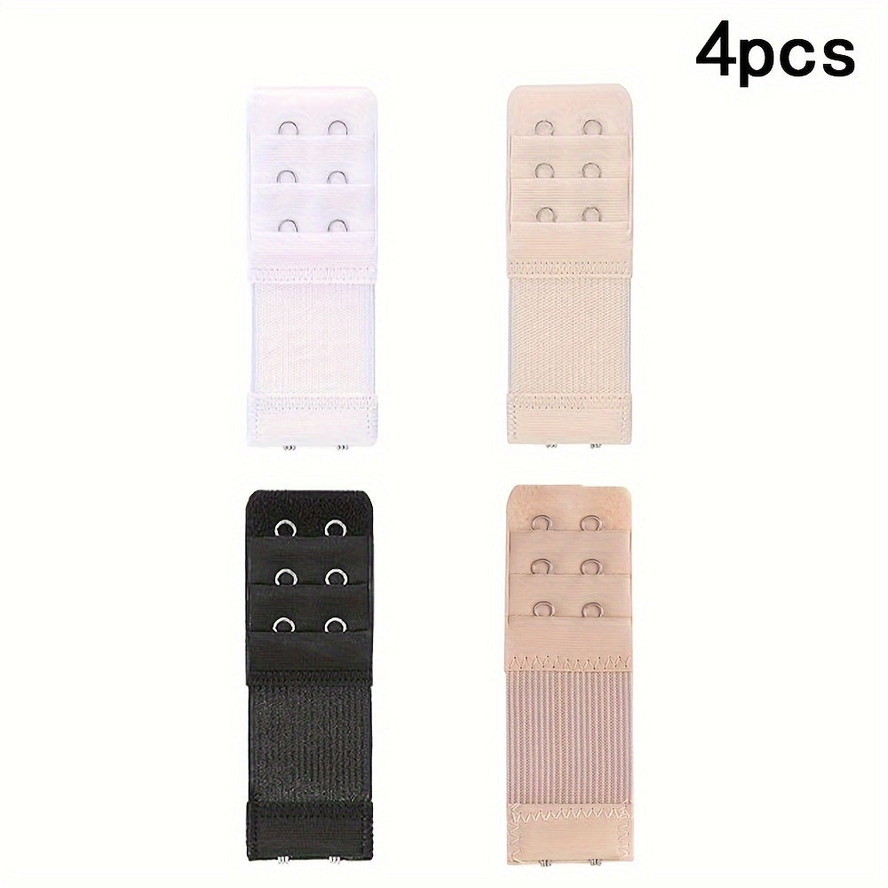 4 Pcs Bra Strap Extenders with 3 Hooks Adjustable Comfort for Women's Lingerie