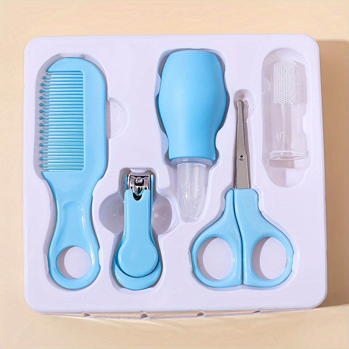Baby Care Set 5 Pieces for 3 Years Plus with Nasal Aspirator Nail Clippers and Comb
