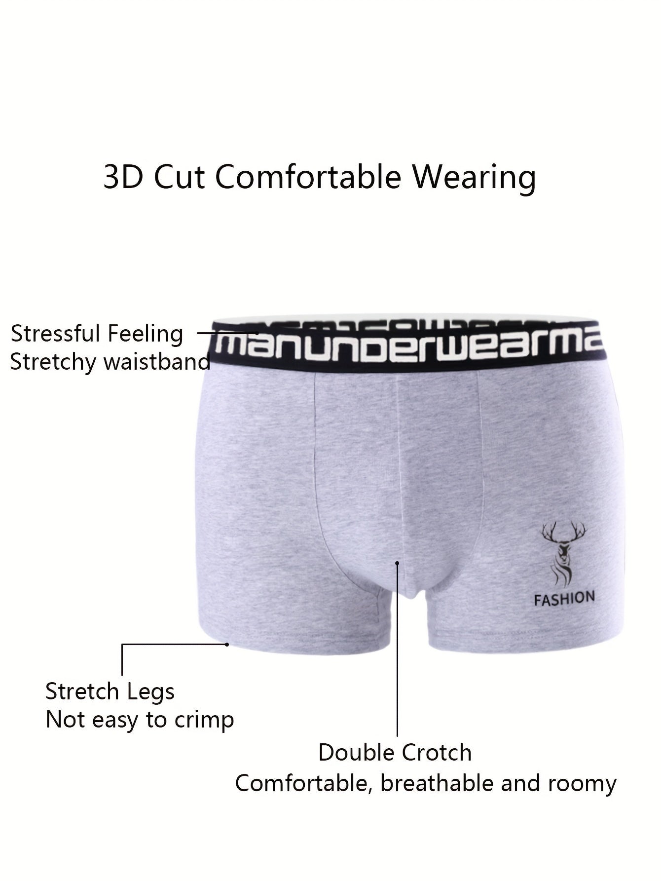 Men's Cotton Boxer Briefs 8-Pack Breathable Stretch Animal Print Shortie