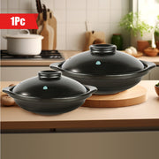 Ceramic Stew Pot Casserole Dish with Lid, Clay Earthen Cookware for Soup and Hot Pot
