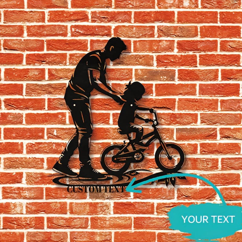 Personalized Cycling Wall Art for Family Black Iron Bedroom Decor for Ages 14 and Up