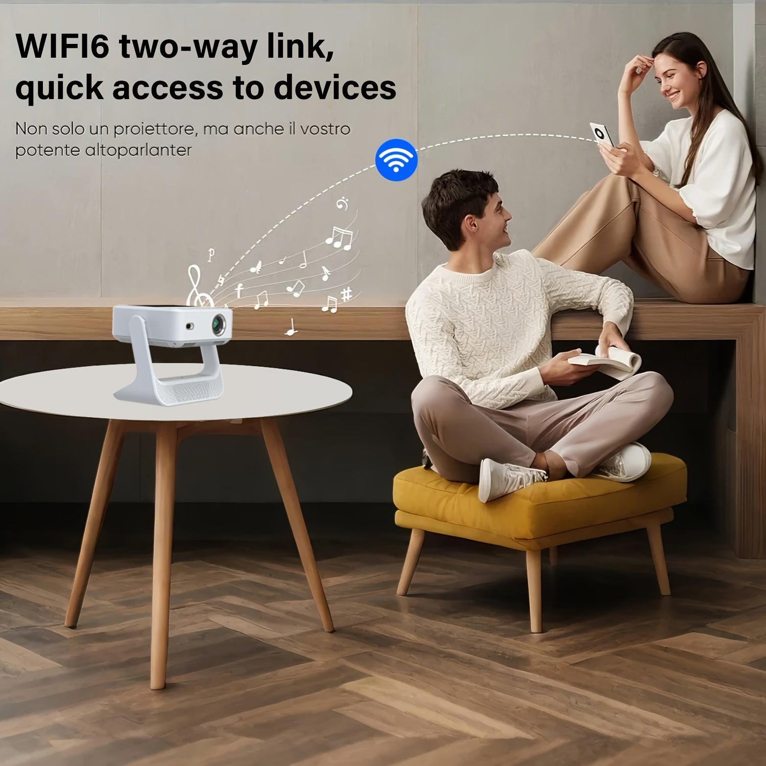 Home Theater Projector 4K Touchscreen Android 12 Portable HD 400 ANSI Brightness