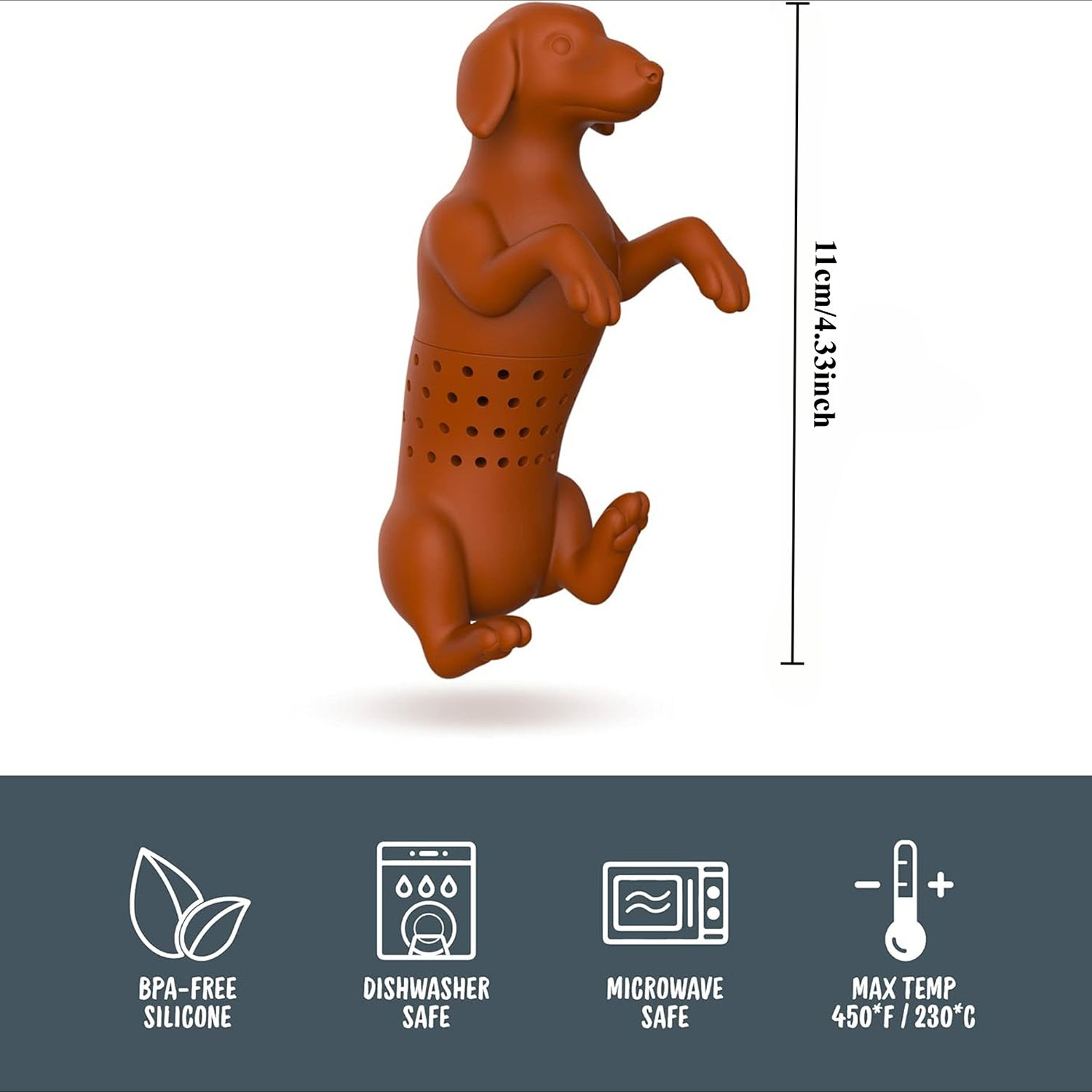 Puppy Shaped Silicone Tea Infuser for Loose Leaf Fruit and Spice Teas