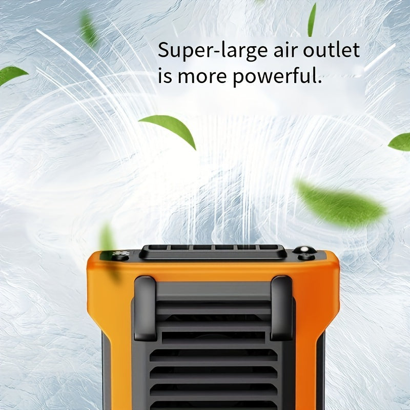 USB Rechargeable Neck Fan with Power Bank, Flashlight, and 3600mAh Battery