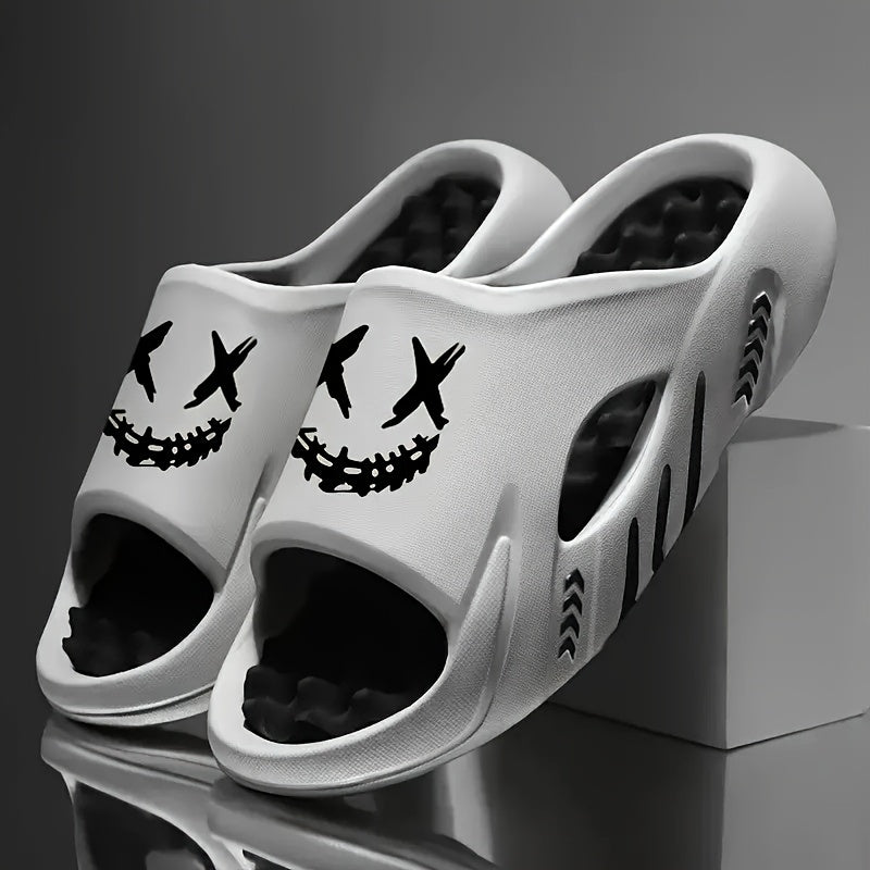 OURANNI Erkaklar uchun Rangli Bosma Slippers, Massaj Tagliklari bilan, Ichki va Tashqi Foydalanish uchun Mos.