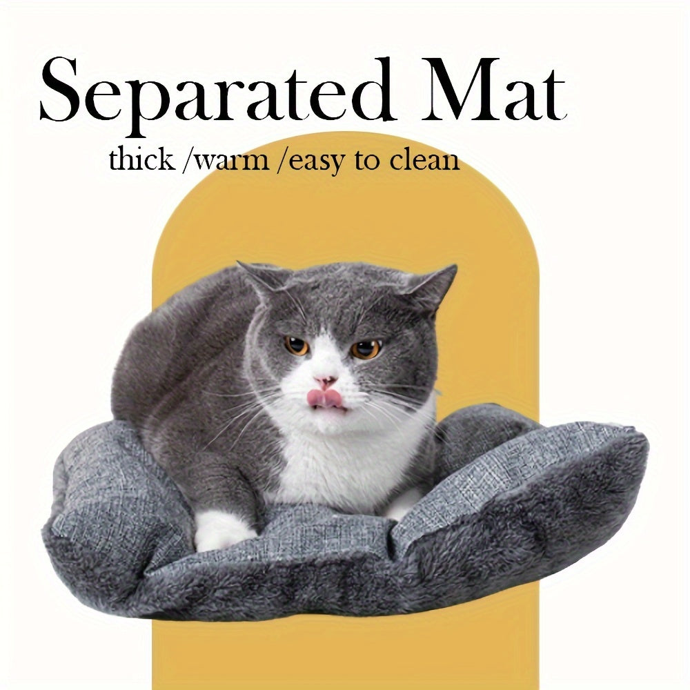 Foldable Cat Bed with Plush Cushion Soft Cozy Cave Nest for Small Cats