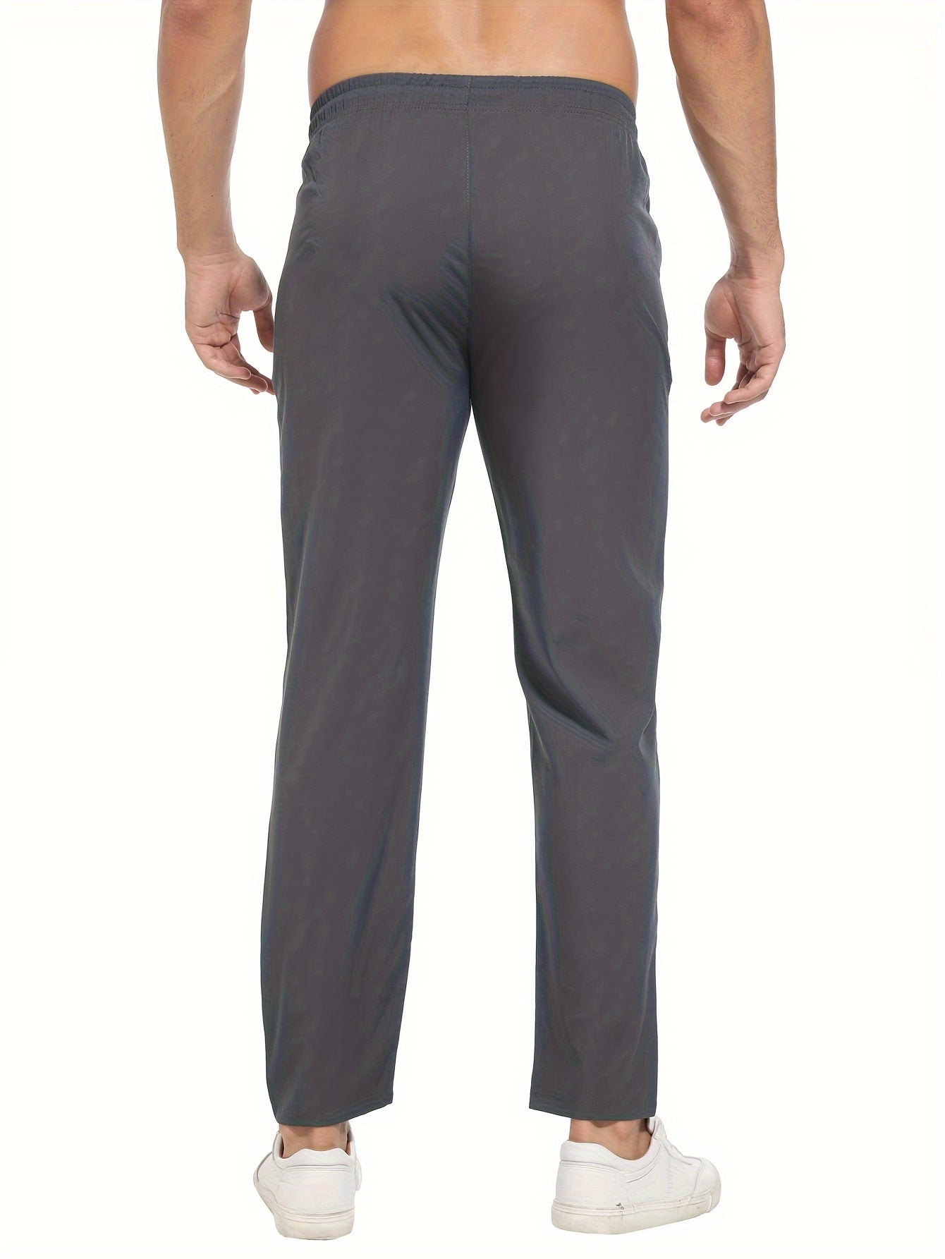 Men's Breathable Quick-Dry Joggers with Zipper Pockets and Drawstring Lightweight Sports Pants