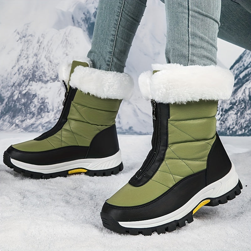 Women's Mid-Calf Winter Boots With Warmth Insulation Plush Lining