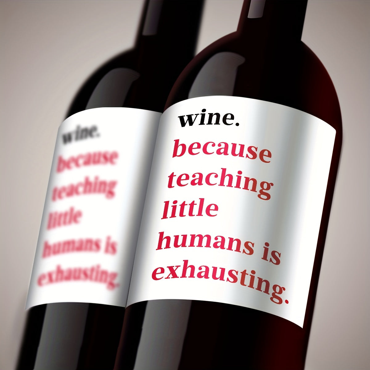 Set of 4 Thank You Wine Stickers for Teachers Teacher Appreciation Christmas Gifts