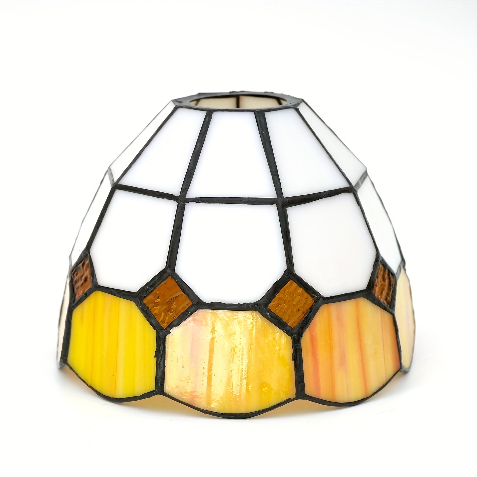 6-Inch Leaf Pattern Handcrafted Stained Glass Lampshade for Pendant and Wall Lighting