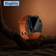 Smartwatch Band TPU Strap with Transparent PC Case for iWatch 9 8 7 6 5 4 SE 44mm 45mm Sport Business Banquet