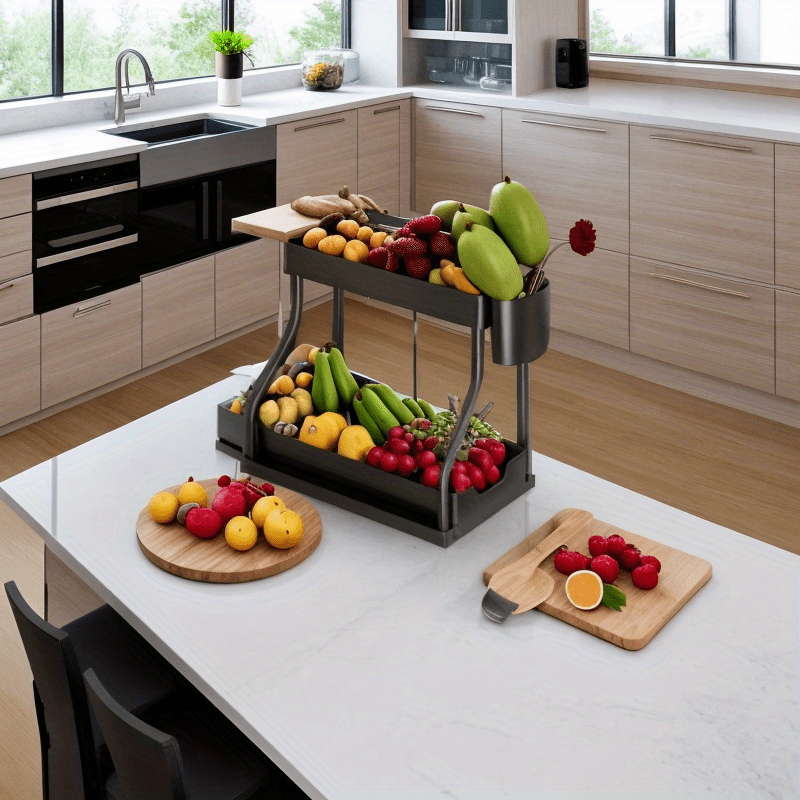 Kichik oshxonalarda moslashuvchan rack va idish-tovoq qutisi bilan stol usti va pol sinki tashkilotchisi