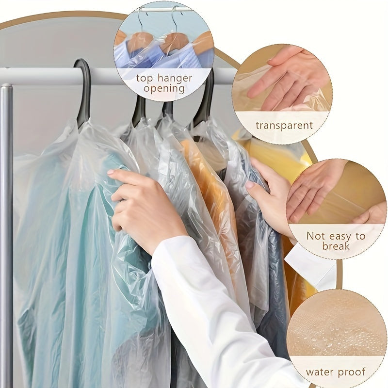 20-штук прозрачных пластиковых чехлов для одежды для хранения и путешествий. Вешалки не включены