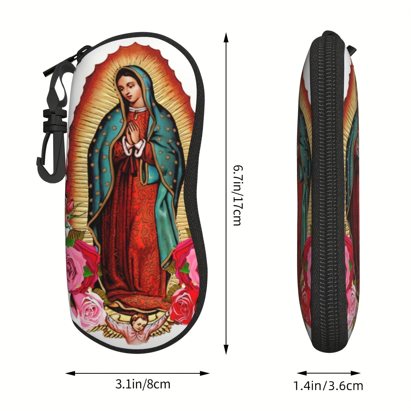 Портативный держатель для очков с ключницей с изображением Нашей Госпожи Гваделупской и Марии Назаретской, ультралегкий защитный чехол из неопрена для мужчин и женщин