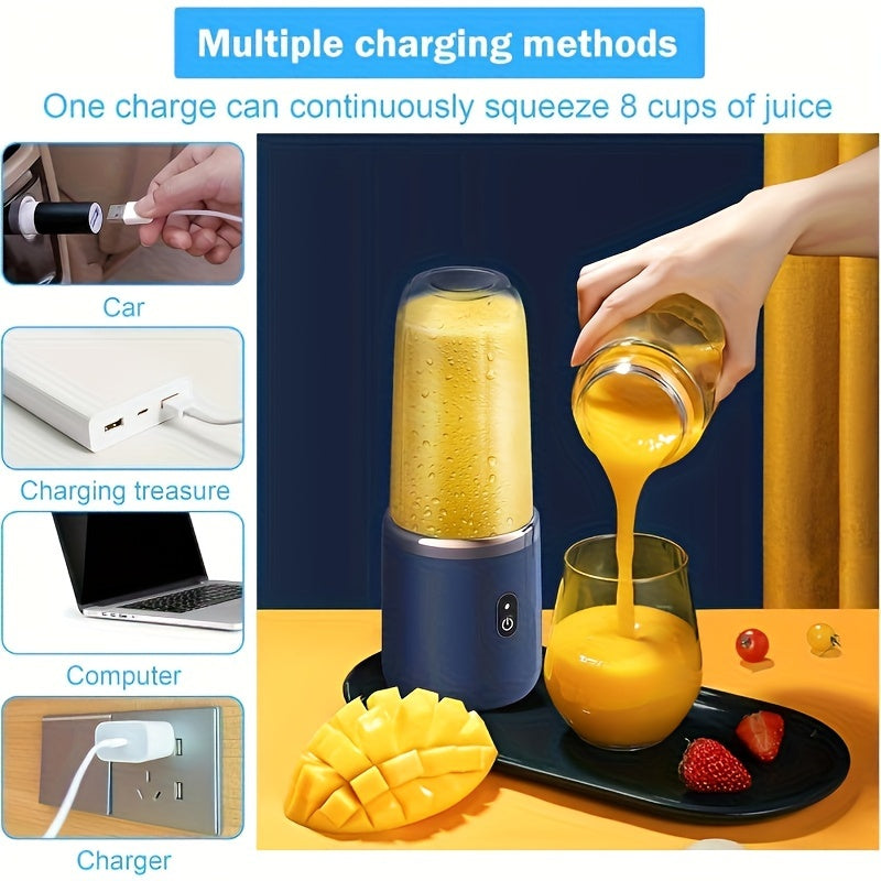 Rechargeable USB Fruit Juicer Cup with 1500mAh Battery and Plastic Design