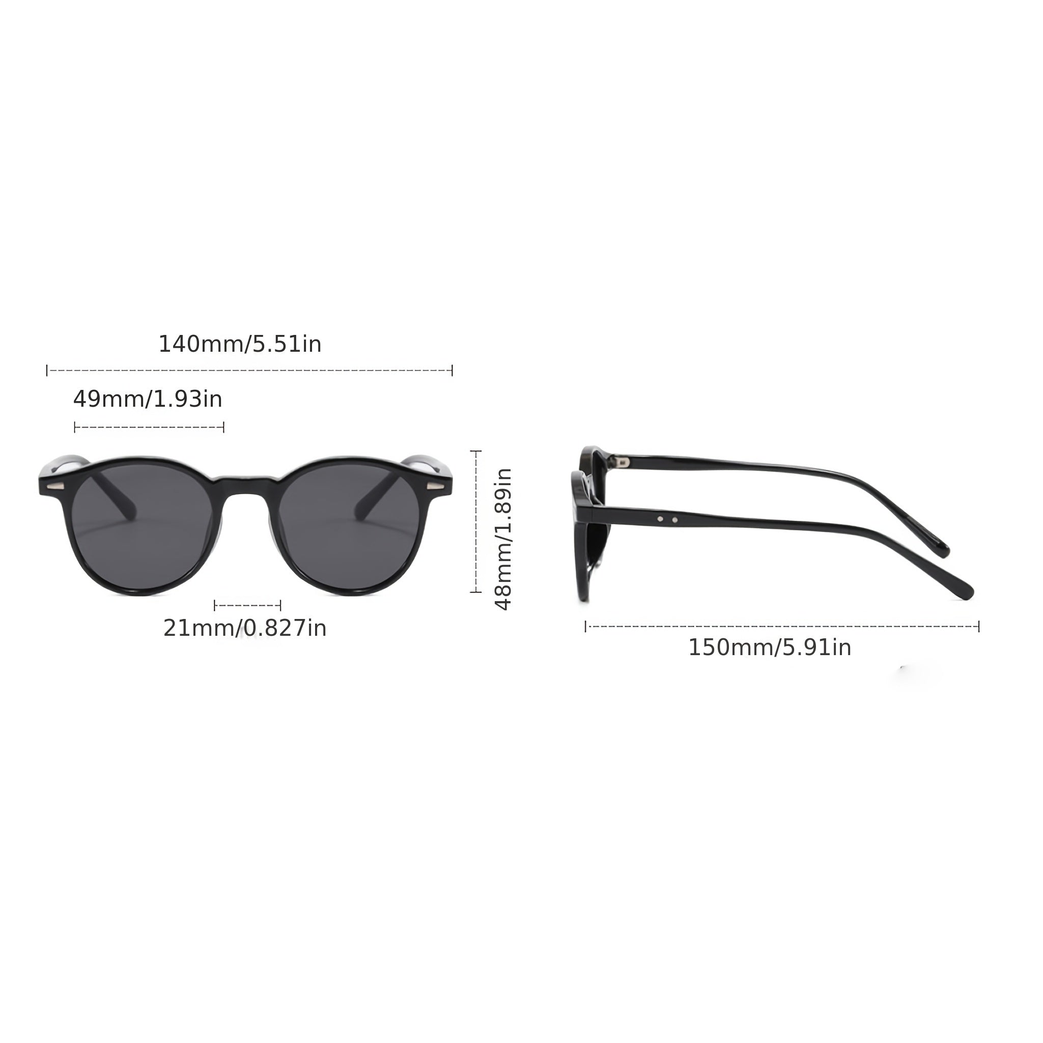 Vintage-Style Round Fashion Glasses Lightweight TR90 Frame Anti-Reflective Plastic Lenses Unisex