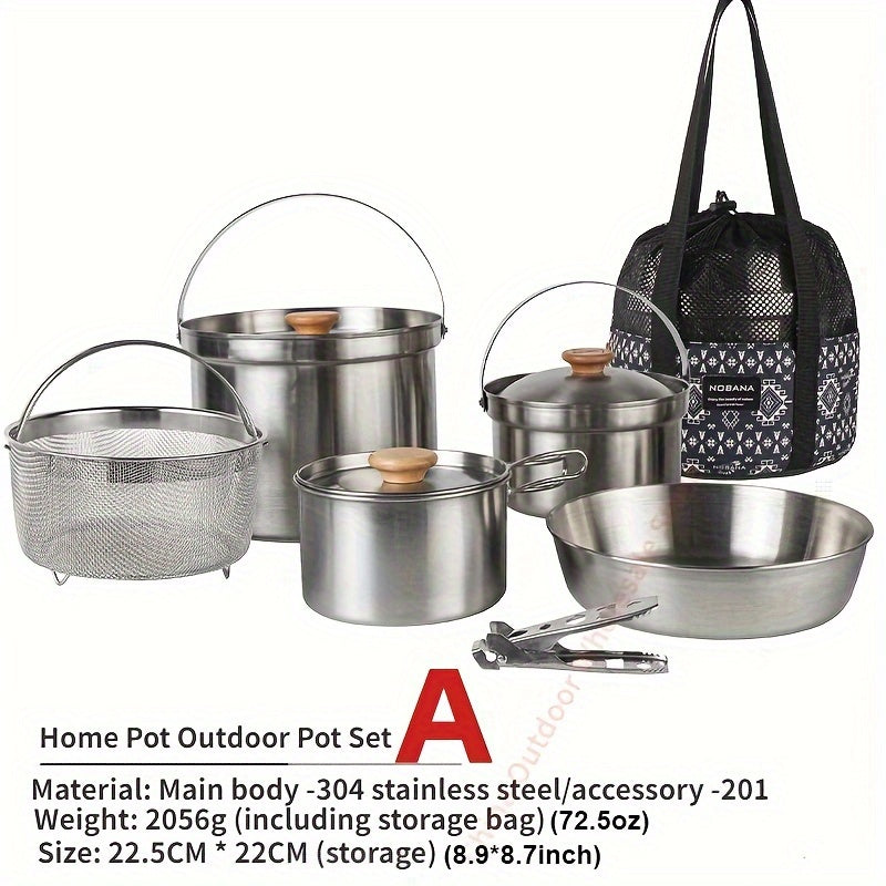 Stainless Steel Pot Set 304 Durable Cookware Kitchen Essential