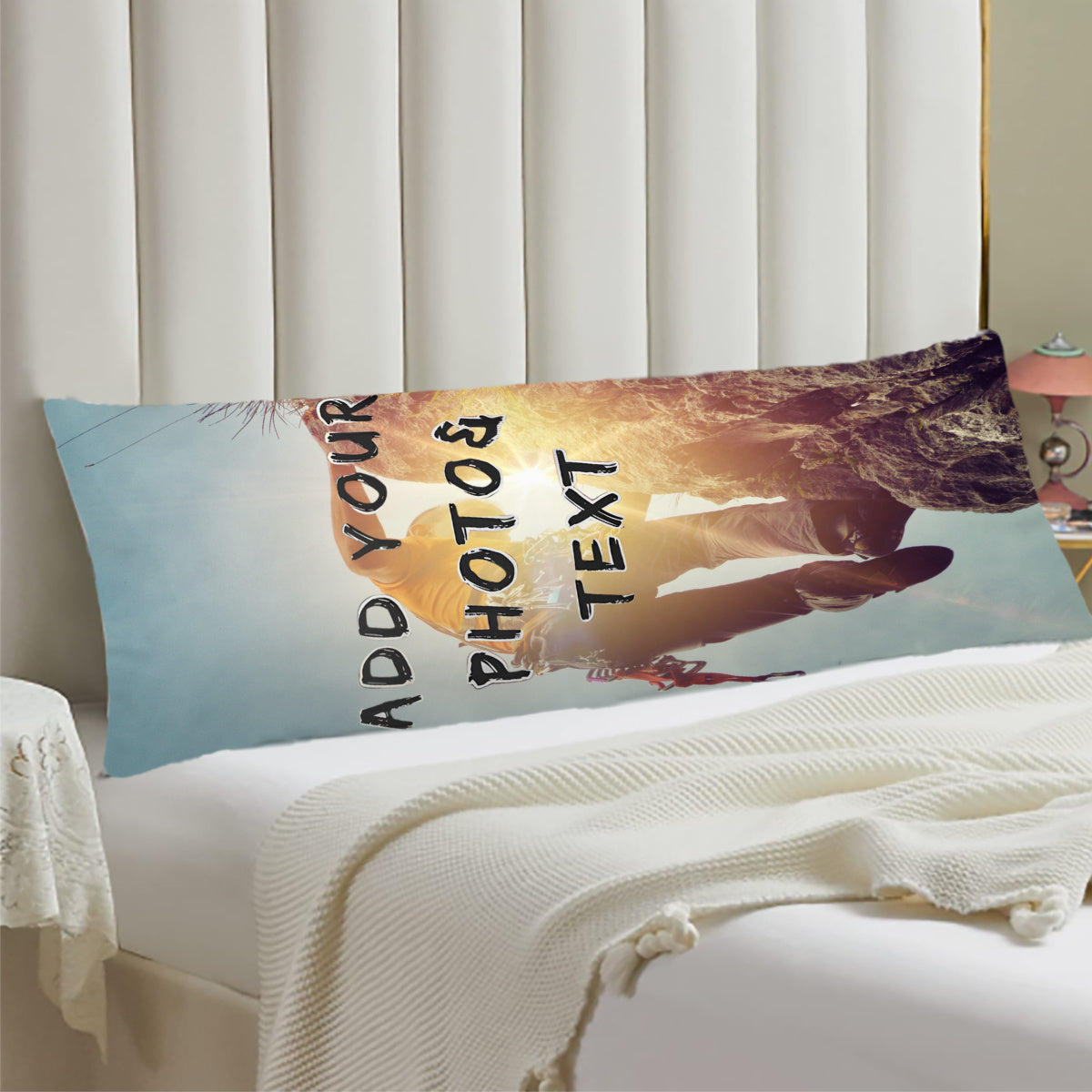 Personalized Long Body Pillowcase 20x54 Inches Custom Photo or Text Soft Cover
