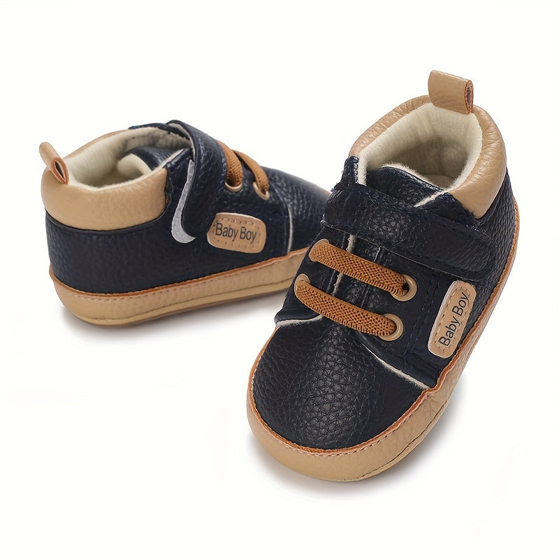 Toddler Casual Sneakers with Geometric Pattern All-Season Non-Slip PU Upper