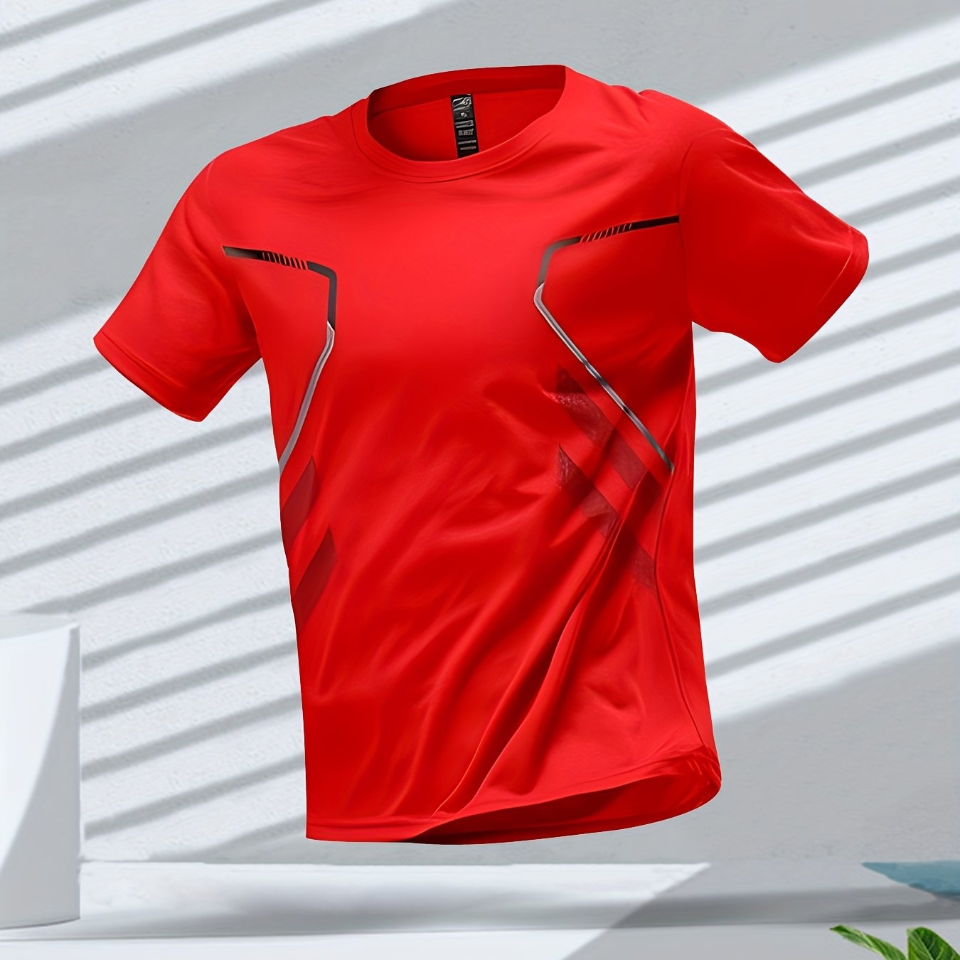 Men's Quick-Dry Athletic T-Shirt with Gradient Design for Gym Running and Sports