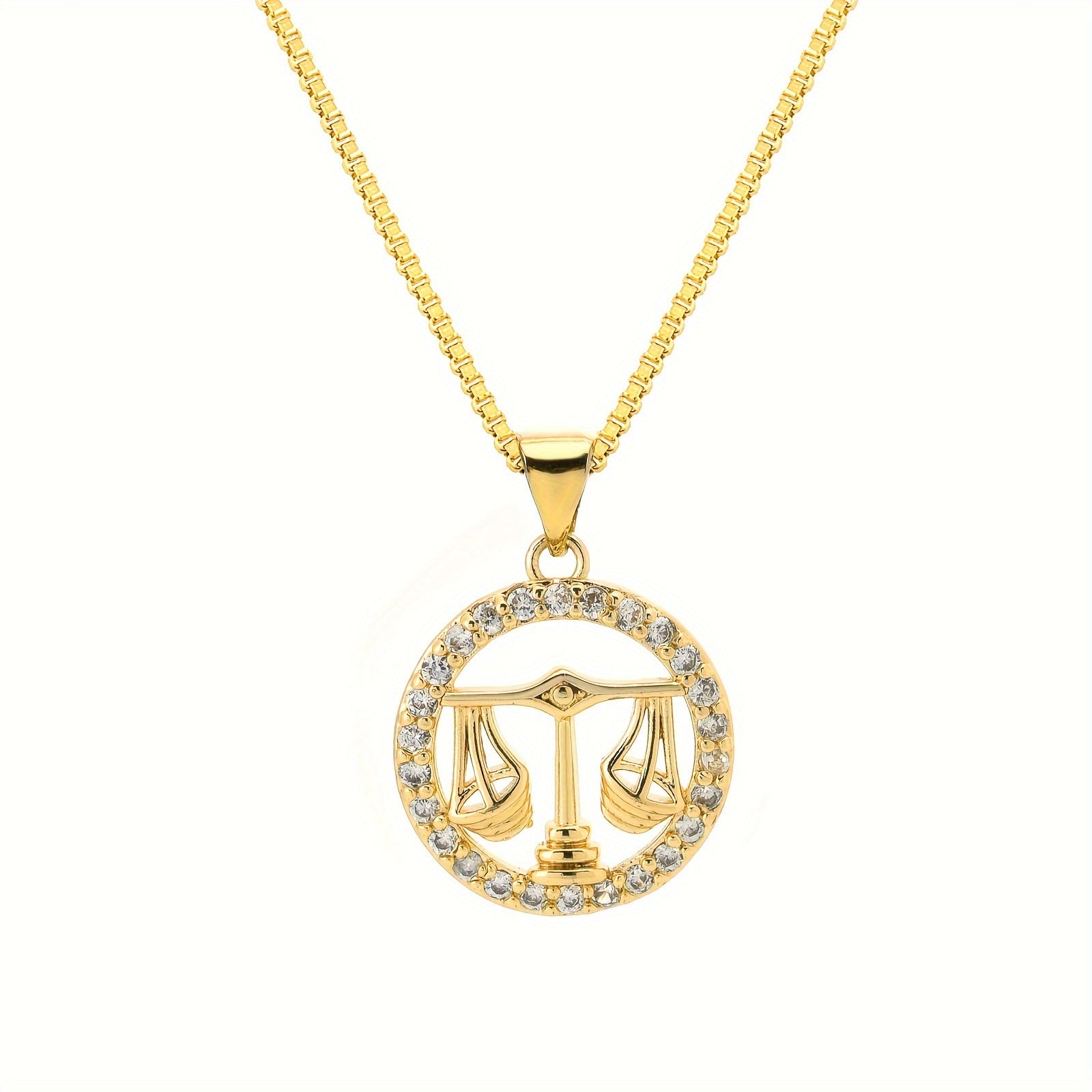 12 Constellations Pendant Necklace Gold Plated Zodiac Jewelry for Men Gift