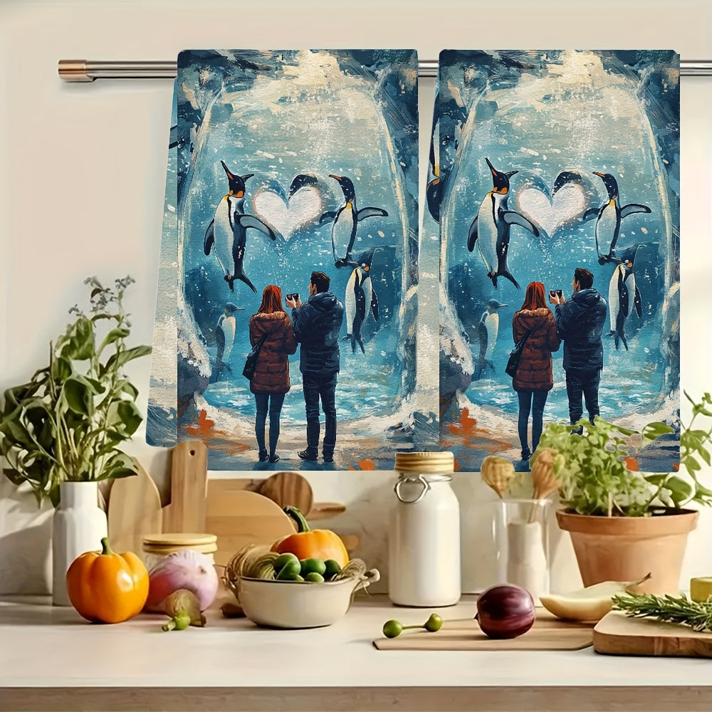Ultra-Soft Kitchen Towels with Zoo Animal Illustration, Absorbent, Durable