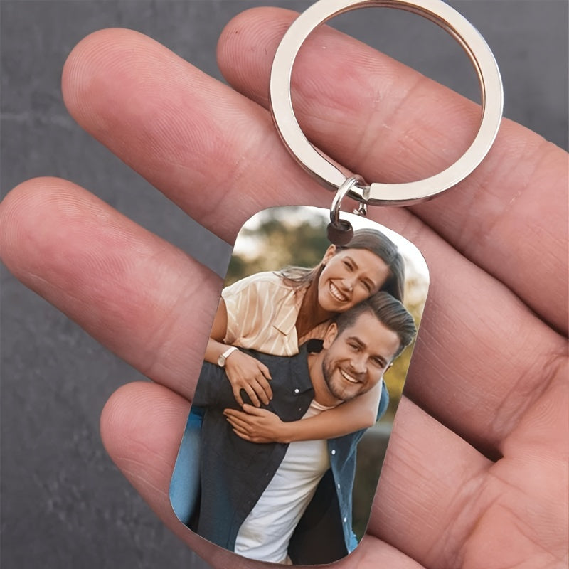 Именной гравированный брелок из нержавеющей стали с фотографиями и текстом для мужчин и женщин