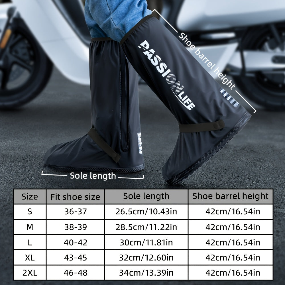 Unisex Waterproof Thick High-Top Shoe Covers for Cycling and Outdoor Activities