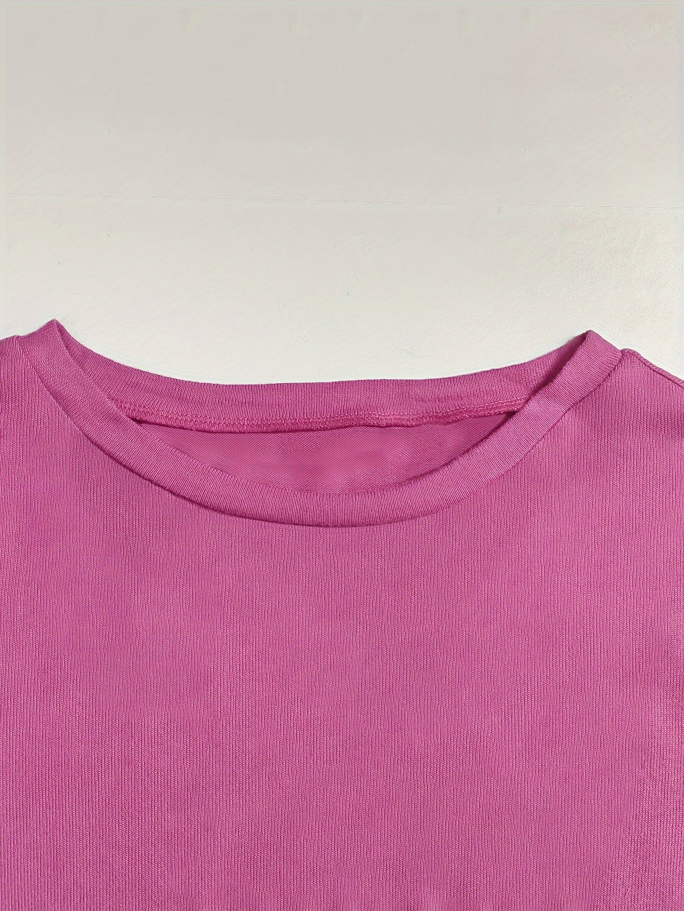 Women's Brushed Fabric Loungewear Set in Solid Color with Crew Neck and Long Pants for Fall Winter