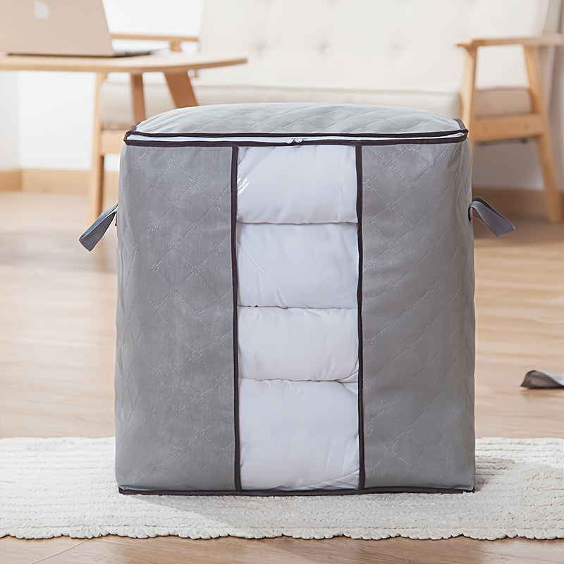 Large Durable Storage Bag with Clear Window for Clothes Bedding and Organization