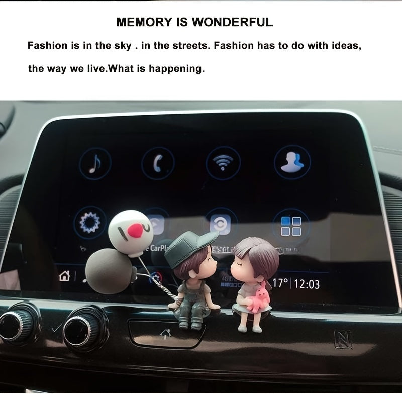 Cute Car Interior Decoration Cartoon Couples Action Figures Gift for Girls