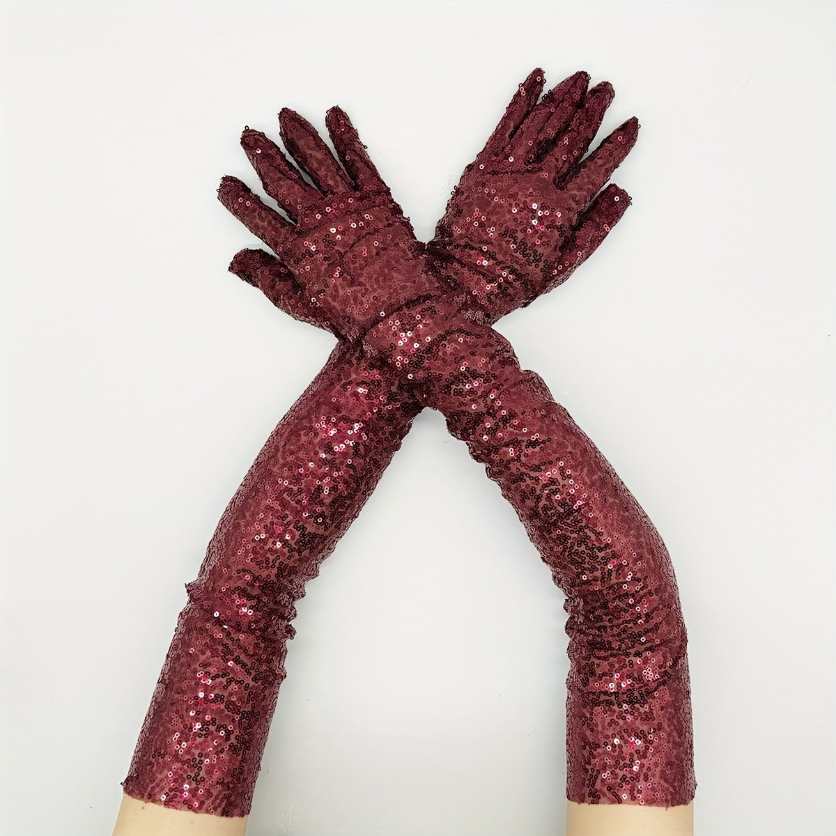 Women's Sequin Gloves Polyester Mesh for Evening Parties and Cocktail Events
