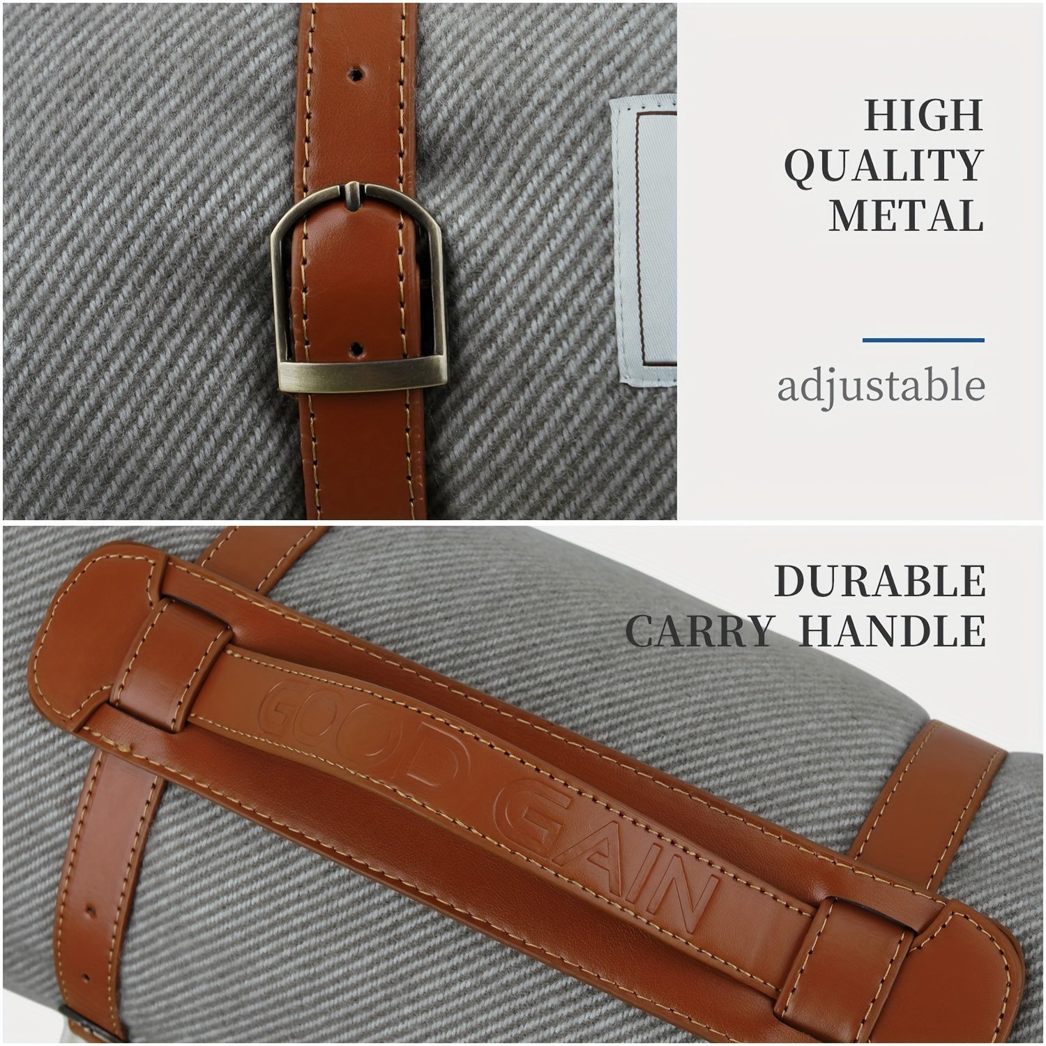 XL "Good Gain" Водонепроницаемый пикниковый плед - прочный и мягкий, песчаный outdoor мат с кожаными ручками, компактный для кемпинга, походов, пляжа, газона и парка - полосатый дизайн, пикниковый мат