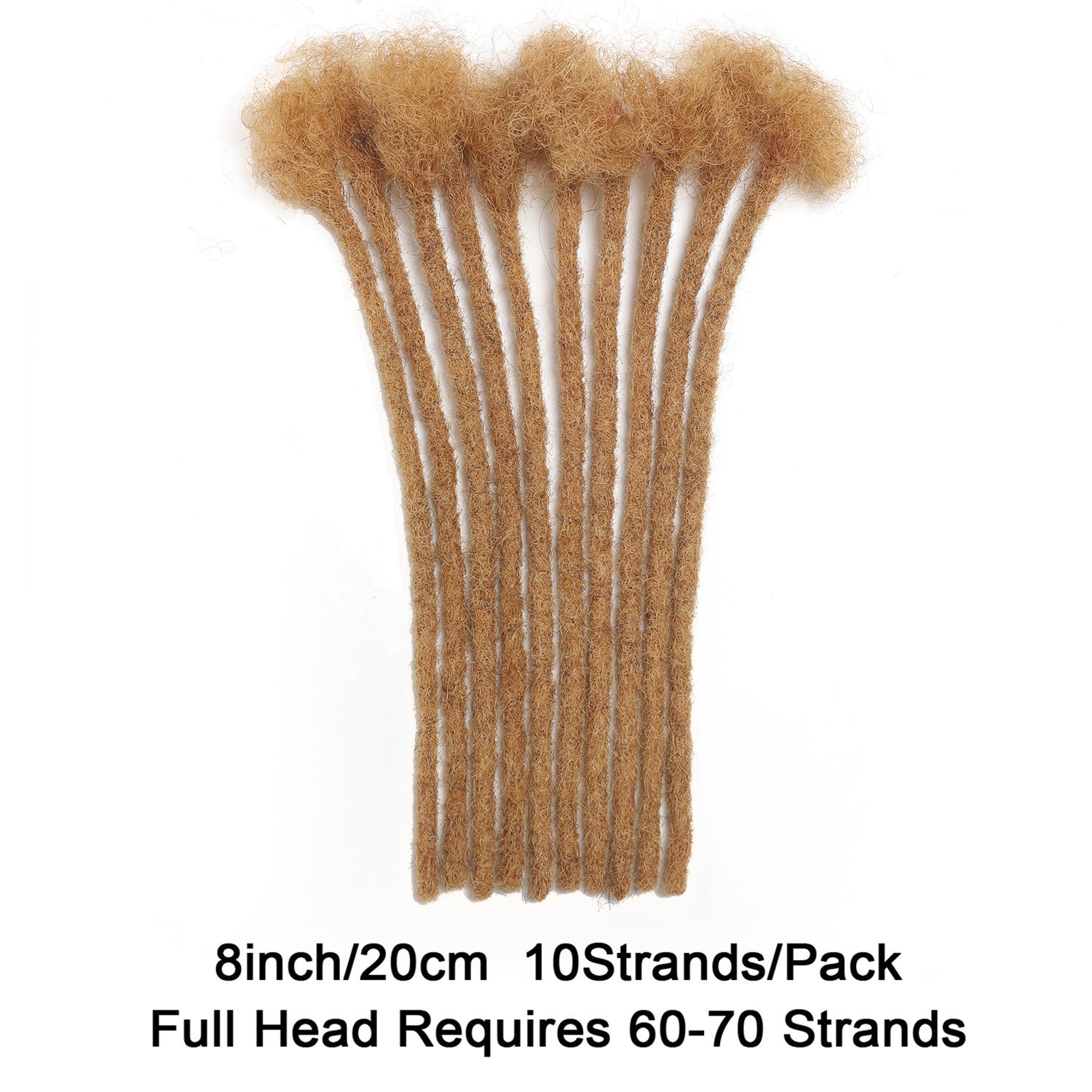 Handmade Dreadlocks Extensions 10 Strands Human Hair Dyeable Curly Twisted