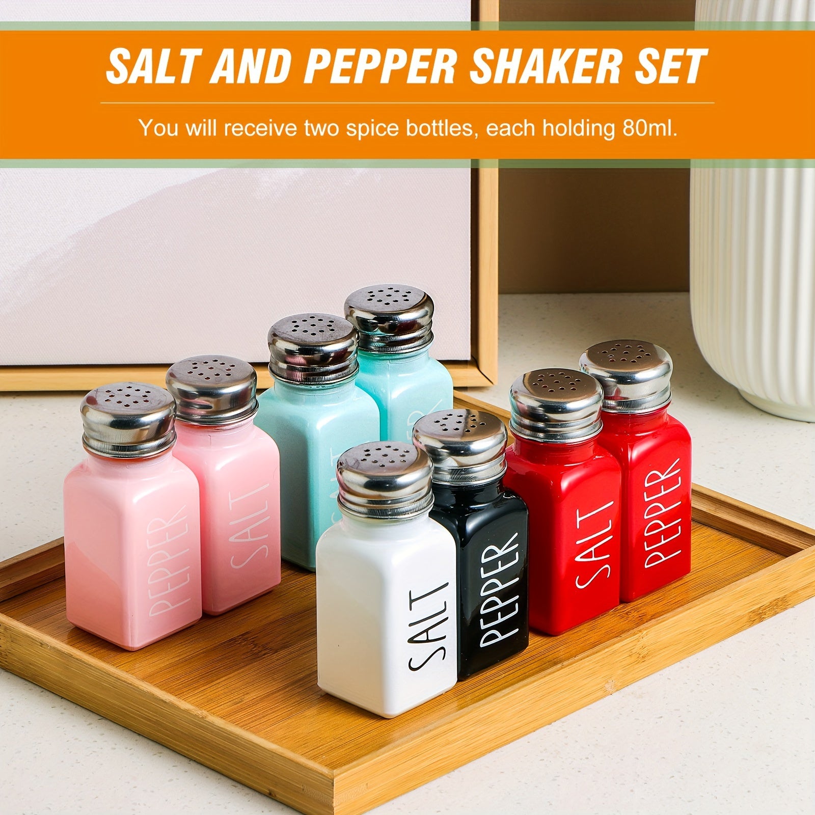 Ceramic Salt and Pepper Shakers Set for Kitchen and Outdoor Use