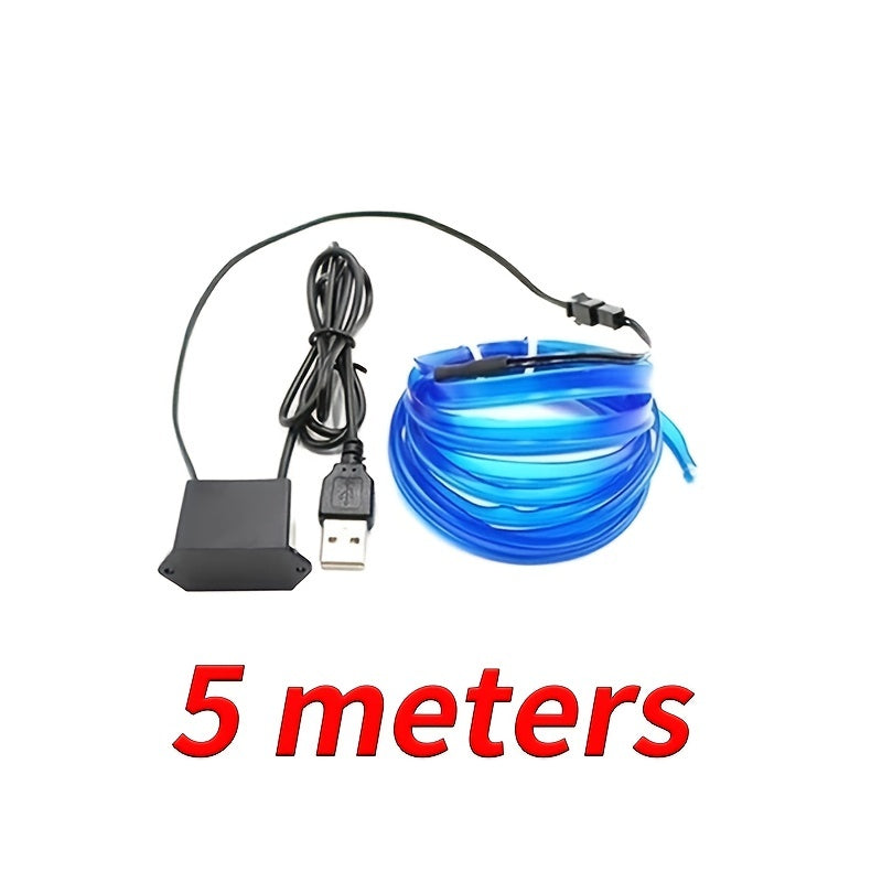 Blue LED Car Interior Lighting Strip Flexible USB Neon Decoration Non Waterproof