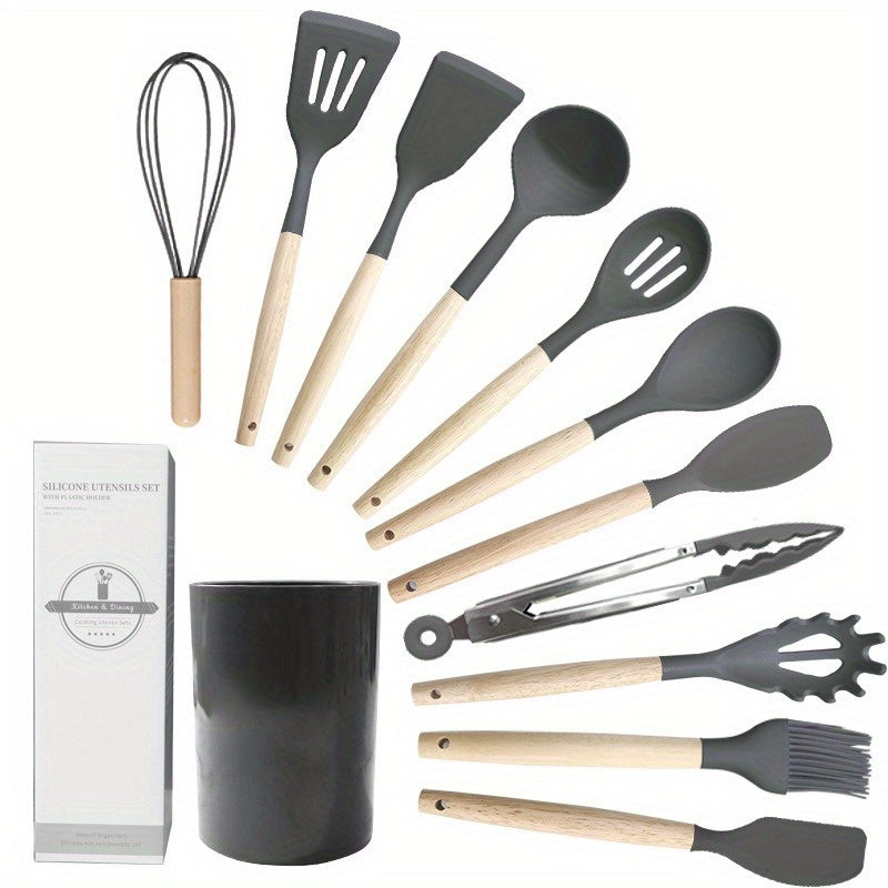 Silicone Kitchen Utensil Set 12 Pieces Non-Stick Food Grade Cooking Tools