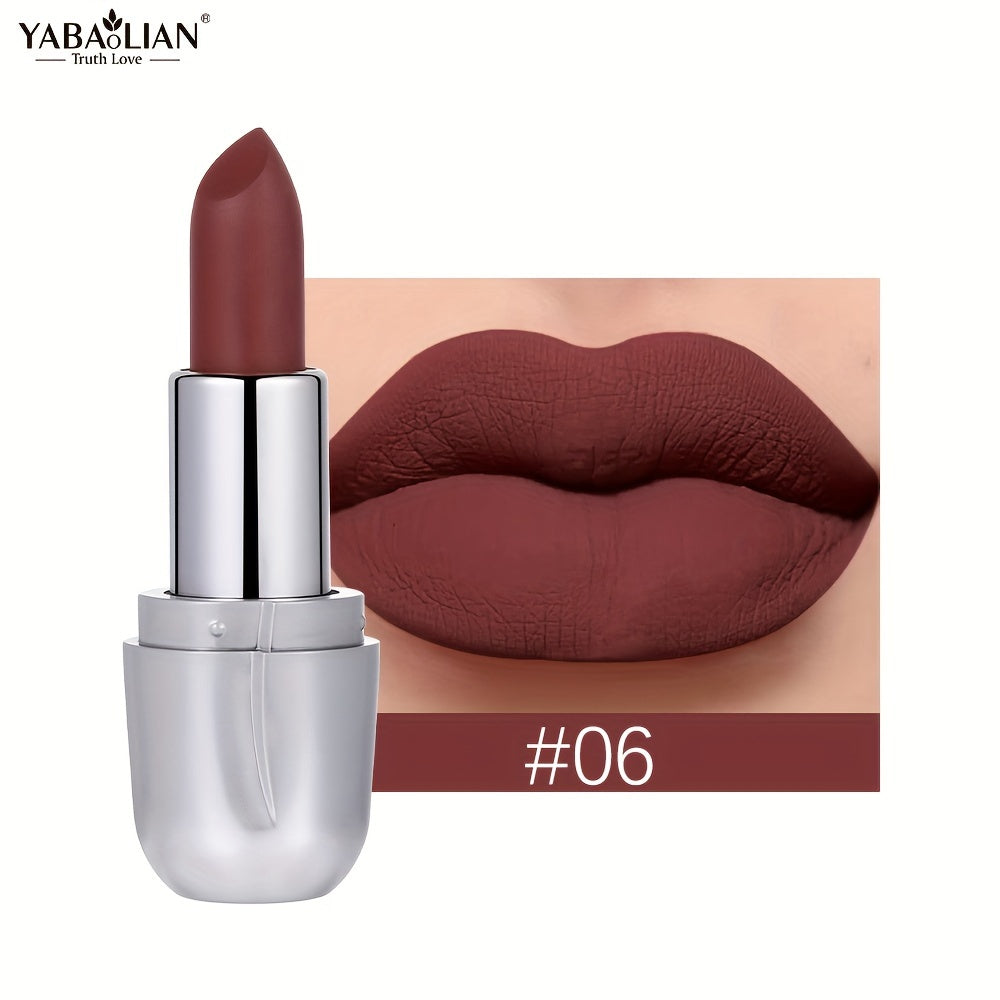 Pintalabios impermeable con acabado perlado y mate para mujer, brillo rosa, de larga duración