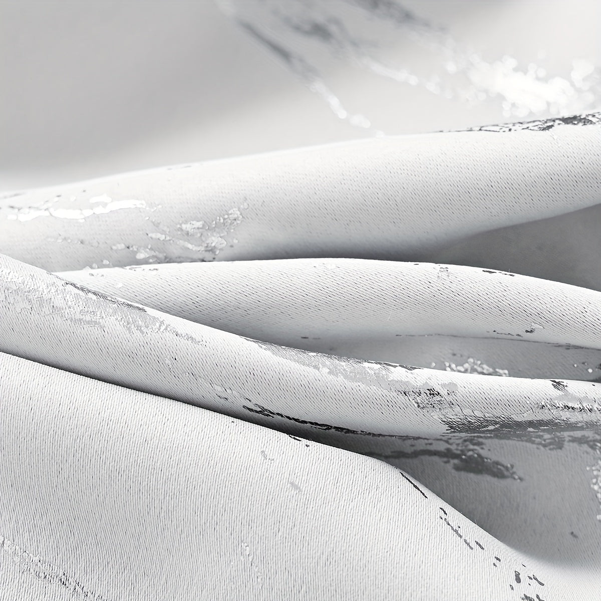 Blackout Curtains Set of 2 Modern Marble Pattern UV Protection Polyester for Living Room Bedroom