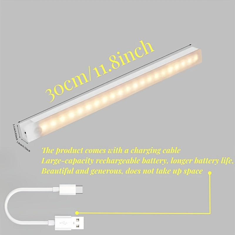 LED Motion Sensor Cabinet Light Wireless Rechargeable Under Counter Closet Night Lighting