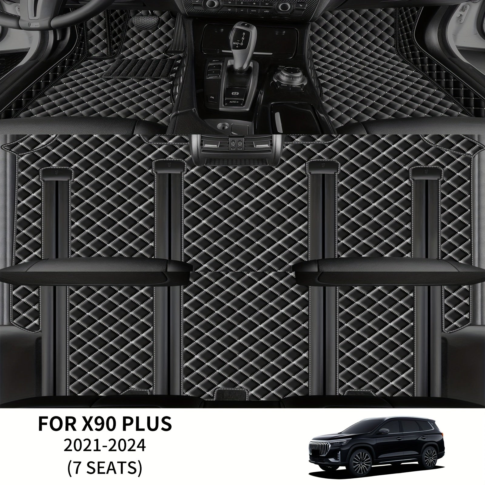 Car Faux Leather Mat Set for SUV All-Season Non-Slip Durable Passenger