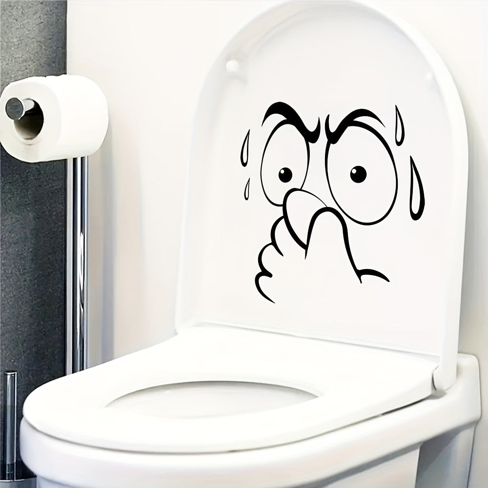 Adhesivo humorístico para tapa de inodoro para superficies de cerámica, autoadhesivo y removible
